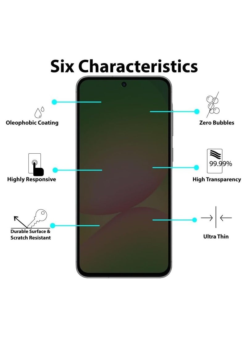 Samsung Galaxy A56 / A36 Full Privacy ESD Tempered Glass Screen Protection, Anti-Spy 9H Hardness, Full Cover Explosion-Proof Screen, [Case Friendly] [Bubble Free] - Black - Image 2