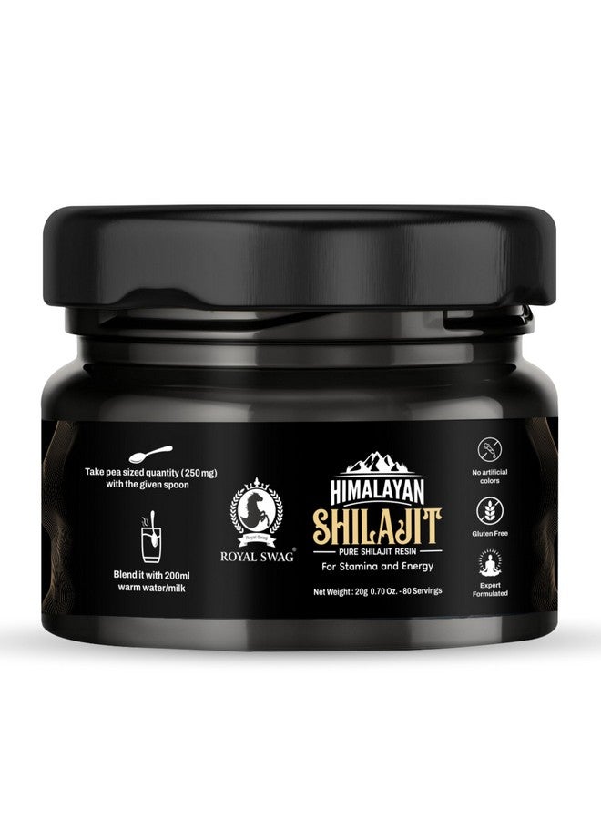 ROYAL SWAG Pure Himalayan Shilajit Resin For Men and Women 20 gram / 0.07 oz (80 Servings) With 1 Serving Spoon | Pure and Natural, No Artificial Colours, Expert Formulated and Gluten Free - Image 1