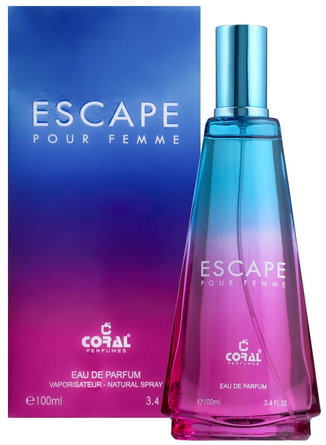 Coral Escape Pour Femme Perfume For Women 100ml | Eau De Parfum | Fruity & Floral Fragrance with Musk & Sandalwood - Image 3