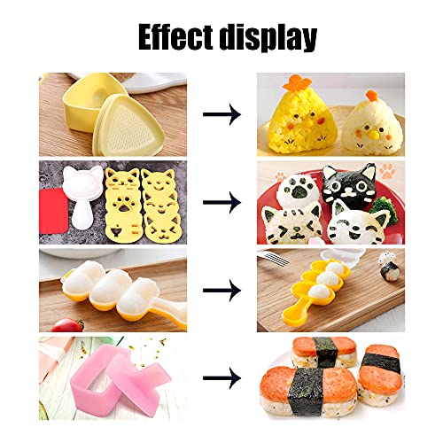 BANBALLON Cute Cat Rice Ball Molds 6 Sets Sushi Molds Bento Box Accessories Kits with 1PC Musubi Maker Press Mold, 2PCS Gimbap Molds Triangle and 1PC Rice Ball Mold Shaker for DIY Fun Lunch Box Picnic Tool - Image 4