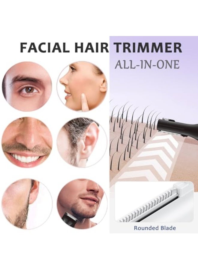 Nose and Ear Hair Trimmer for Men - Rechargeable Eyebrow Face Shaver - Nasal Hair Clippers 3 in 1 Painless Eye Brow Facial Hair Beard Razor for Sideburns Dual-edge Blades 6500 RPM Easy Cleansing - Image 2