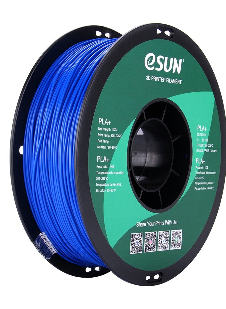 eSUN - Esun 3D Printer Filament PLA+ 1.75 mm Dimensional Accuracy +/- 0.05 mm 1 Kg (2.2 lbs) Spool 3D Printing Material for 3D Printers – Blue - Image 1