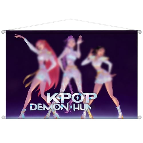 IIDEA Kpop Wall Scrolls Poster Backdrop,K Pop Themed Birthday Decorations Party Supplies,Demon Durable Hanging Banner Wall Art for Kids Photo Booth Hunters Props Decor for College Dorm Bedroom,16x11.6 Inch - Image 5