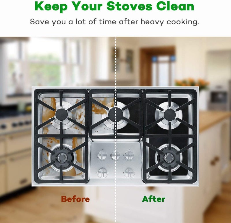 Forlivese Reusable Gas Stove Burner Covers - 10 Pack Upgrade Double Thickness 0.2mm Non-Stick Stovetop Burner Liners Gas Range Protectors Size 10.6" x 10.6" Cuttable Dishwasher Safe Easy to Clean - Image 5