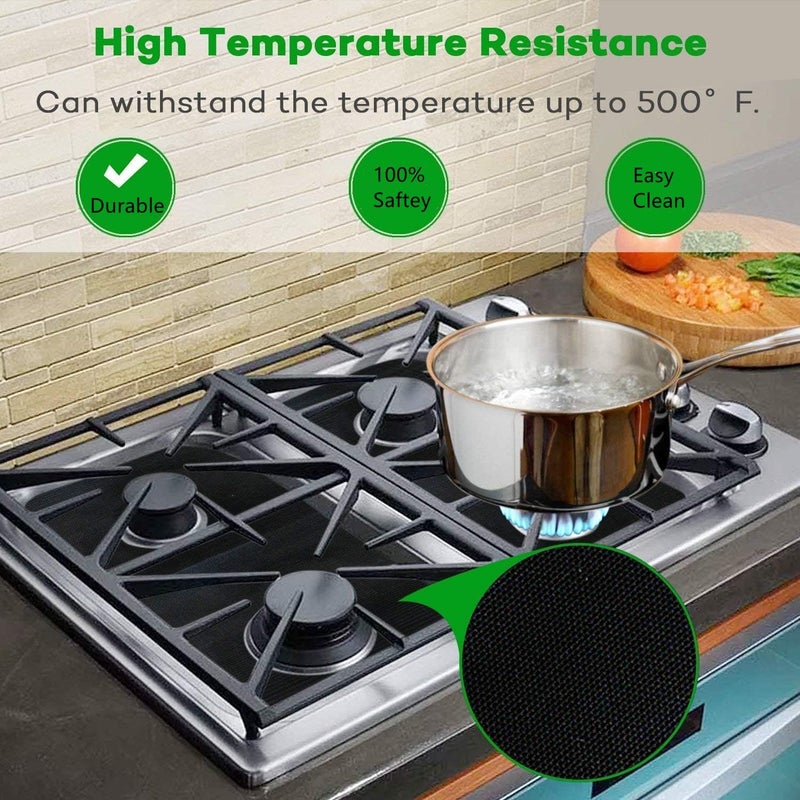 Forlivese Reusable Gas Stove Burner Covers - 10 Pack Upgrade Double Thickness 0.2mm Non-Stick Stovetop Burner Liners Gas Range Protectors Size 10.6" x 10.6" Cuttable Dishwasher Safe Easy to Clean - Image 4