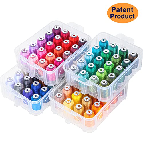 New brothread 80 Spools 500m Each Embroidery Machine Thread with Clear Plastic Storage Box - Colors Compatible with Janome and Robison-Anton Colors - Image 3