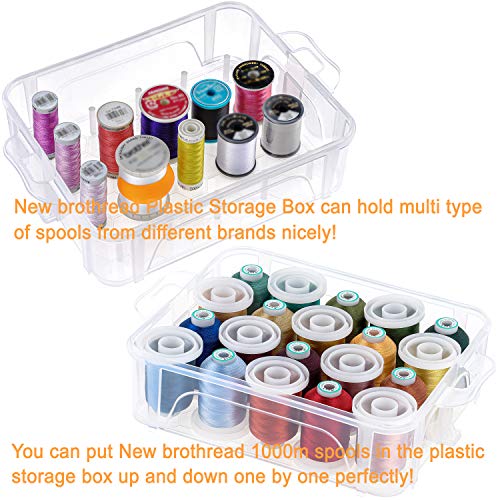 New brothread 80 Spools 500m Each Embroidery Machine Thread with Clear Plastic Storage Box - Colors Compatible with Janome and Robison-Anton Colors - Image 4
