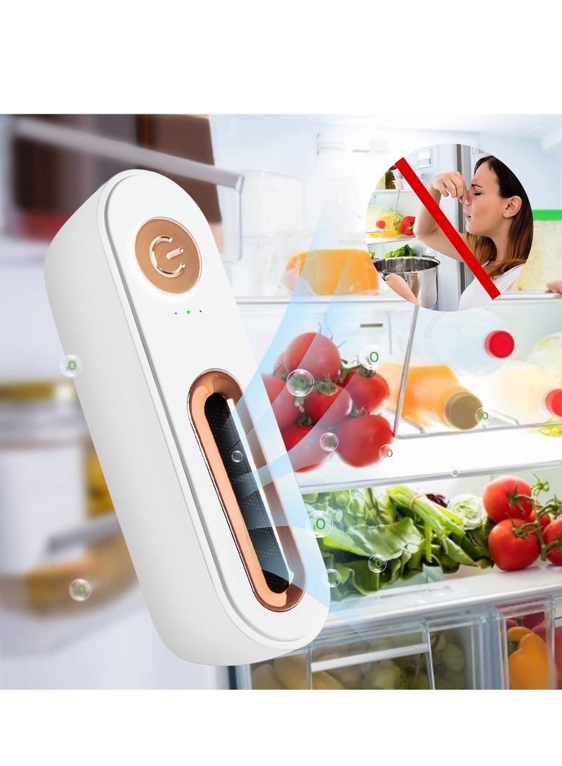 SYOSI Mini USB Fridge Deodorizer, Portable Rechargeable Refrigerator Deodorizer Reusable, Lasts Nature Refrigerator Deodorizer, Multipurpose Refrigerator Odor Eliminator for Fridge, Car, Closet, Wardrobe - Image 1