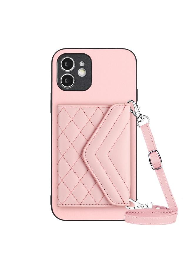 زبون جراب لهاتف iPhone 12 بنمط معيني وحقيبة بطاقات RFID مع حبل طويل - Image 1