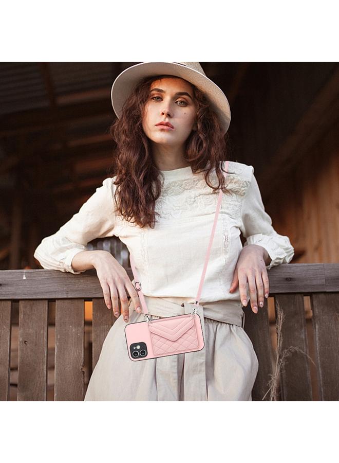 زبون جراب لهاتف iPhone 12 بنمط معيني وحقيبة بطاقات RFID مع حبل طويل - Image 2