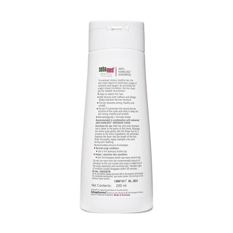 Sebamed Anti Hairloss Shampoo 200Ml  Ph 55  Reduces Hairloss  Caffeine  Gingko Biloba  All Hair Types  Pack of 3 - Image 2