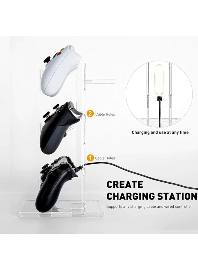 Halamine 3 Layer Acrylic Universal Game Controller Stand, PS5 Xbox ONE Switch Controller Stand, Gaming Accessory, Non-Slip Stable Acrylic Transparent Headset Holder - Image 4