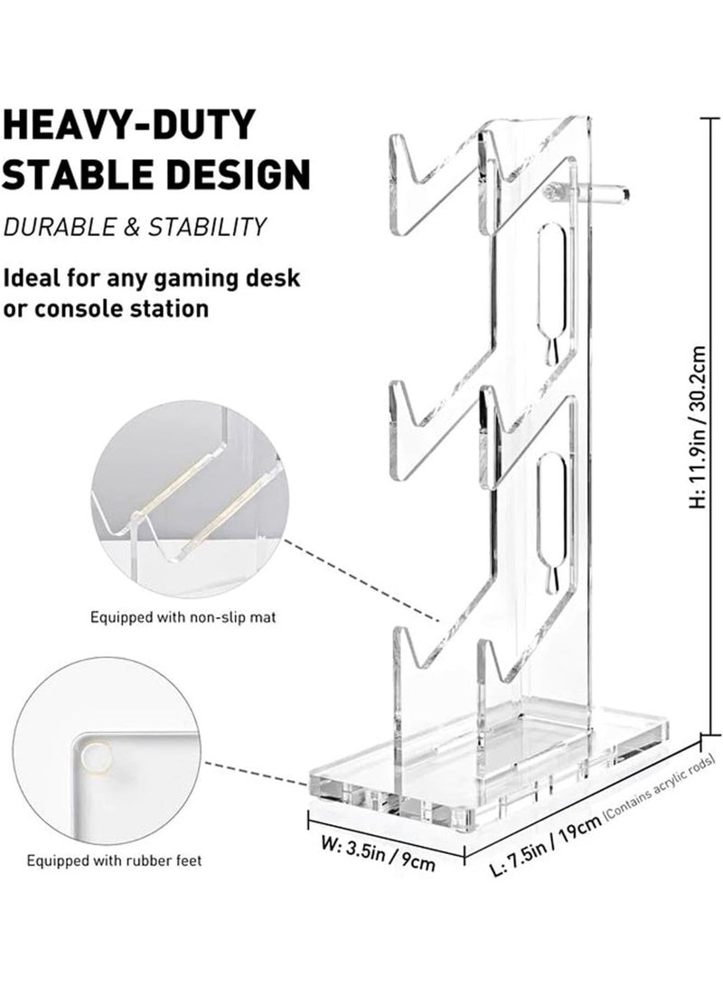 Halamine 3 Layer Acrylic Universal Game Controller Stand, PS5 Xbox ONE Switch Controller Stand, Gaming Accessory, Non-Slip Stable Acrylic Transparent Headset Holder - Image 2