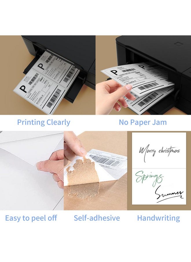 Half Sheet Shipping Labels 8.5x5.5 Inches, FungLam Half Page Labels, 8.5”x11” Self Adhesive Shipping Labels for Laser&Inkjet Printers, White Mailing Address Labels, 2 Labels Per Sheet, 50 Labels.
