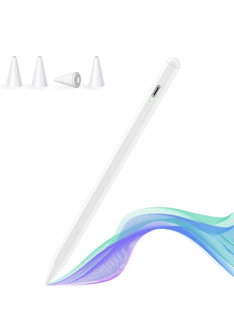 Generic - Stylus Pen, for Apple iPad Pro 2021 11/12.9 inch (2018-2022), 6th/7th/8th Generation, Air 4th/3rd, Mini 5th, Magnetic iPad - White - Image 1