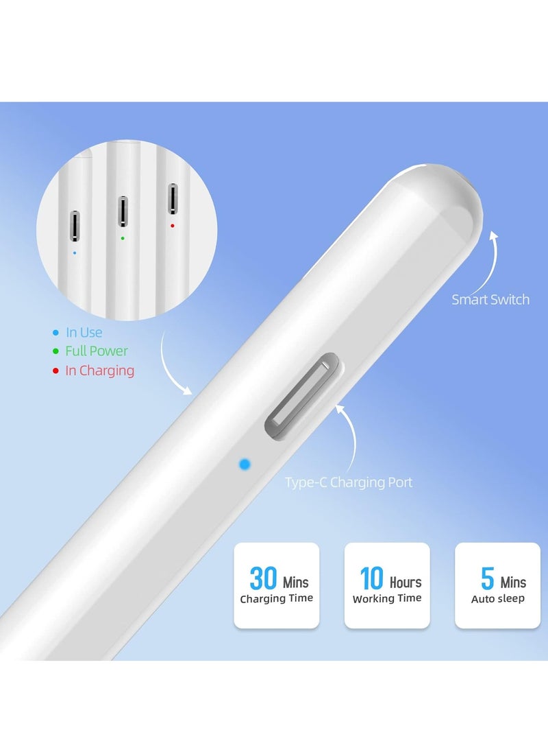 Generic - Stylus Pen, for Apple iPad Pro 2021 11/12.9 inch (2018-2022), 6th/7th/8th Generation, Air 4th/3rd, Mini 5th, Magnetic iPad - White - Image 1