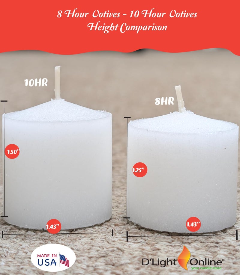 D'light Online 10 Hour Burn Time Unscented White Votive Candles - Bulk Mini Candles for Birthdays, Baby Shower, Restaurants, Home Decoration and Weddings (White, Set of 72) - Image 3