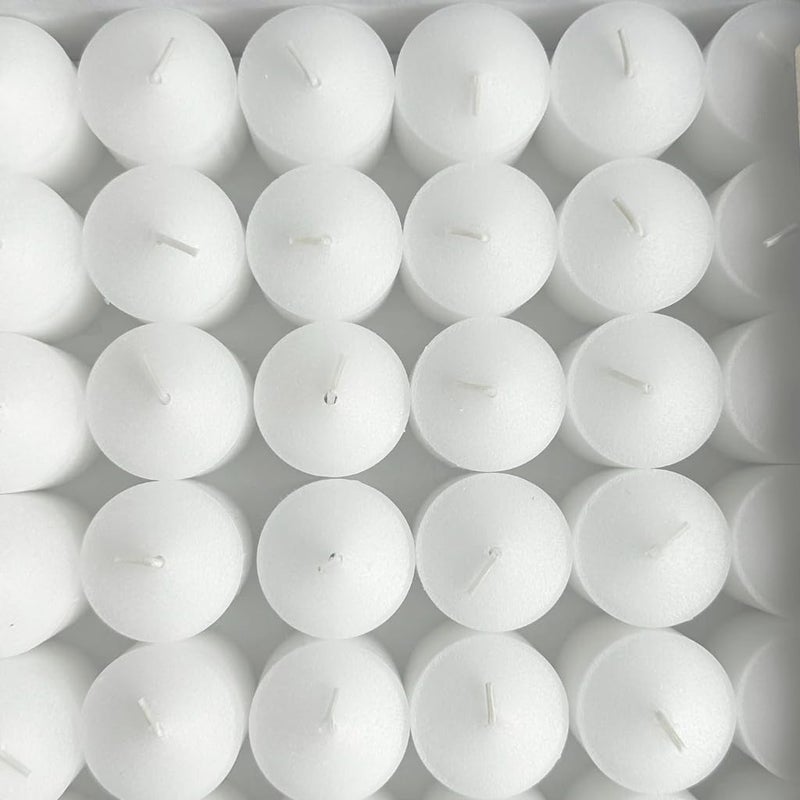 D'light Online 10 Hour Burn Time Unscented White Votive Candles - Bulk Mini Candles for Birthdays, Baby Shower, Restaurants, Home Decoration and Weddings (White, Set of 72) - Image 5