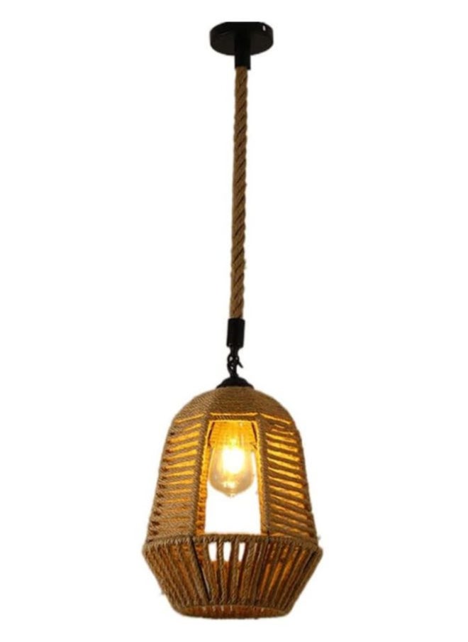 A F N Lighting A F N LIGHTING Vintage Hand-Woven Hemp Rope Pendant Light - E27 Cage Shade Ceiling Lamp, Geometric Hollow Design for Bar, Bedroom, or Home Decoration  - Image 1