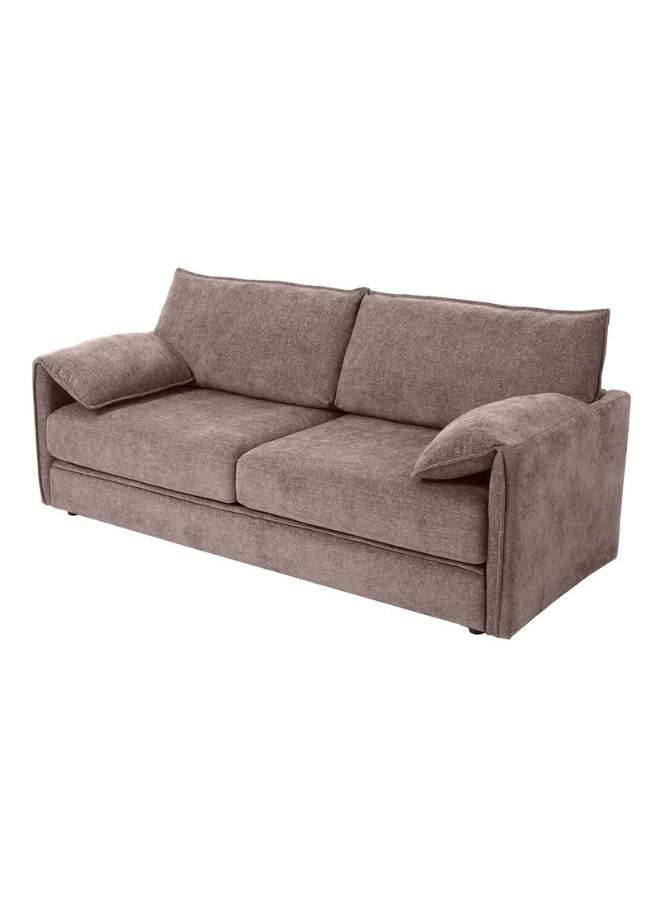 NEO FRONT FURNITURE Sofa Bed SP370 – 3-Seater Convertible Sofa & Couch with Armrests, Light Brown, Solid Wood Frame, Polyester Upholstery - Image 4