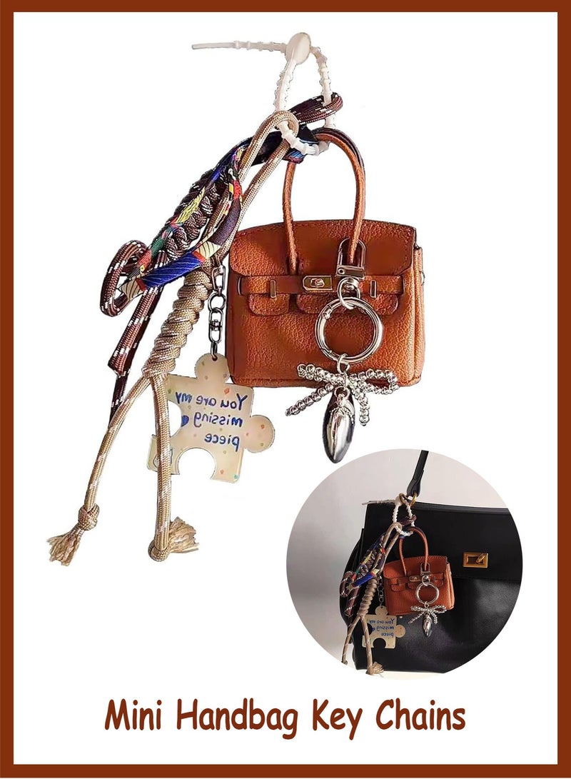 Bukela Bag Purse Charms for Handbag, Cute Mini Handbag Key Chains for Women Girls, Leather Bag Decorative Pendant, Fashionable Bags Key Pendant - Image 1