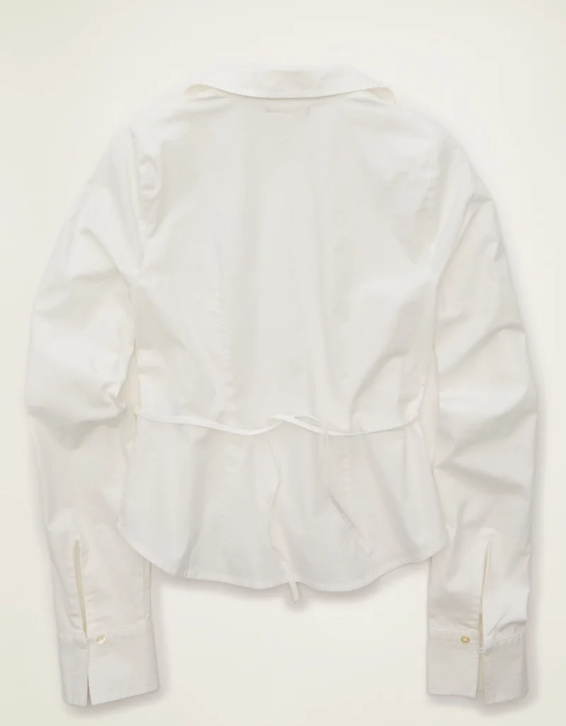 American Eagle  AE Fitted Poplin Button-Up Shirt for Women | Best Price UAE