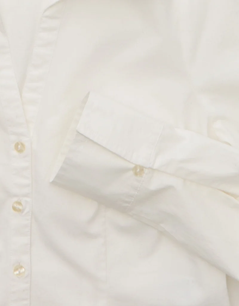 American Eagle  AE Fitted Poplin Button-Up Shirt for Women | Best Price UAE