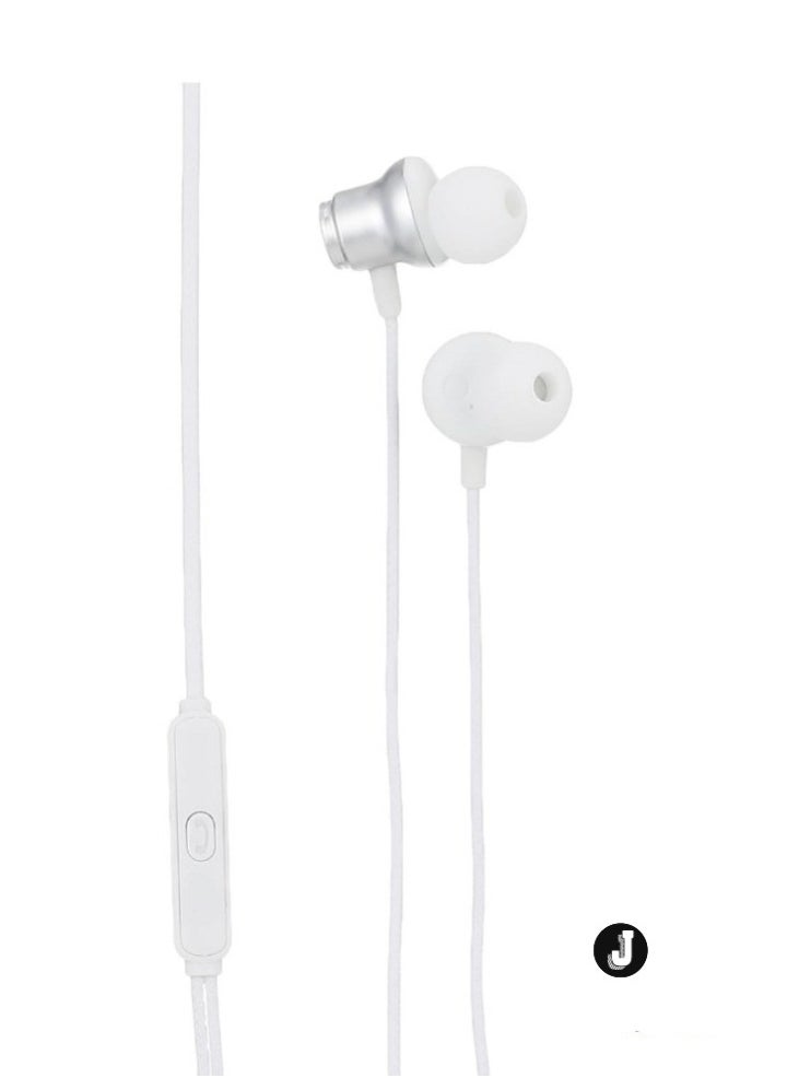 JAJEEK Wired Headphones with Microphone – White, High-Quality Audio, Comfortable and Lightweight Headset for Clear Calls and Music - Image 1