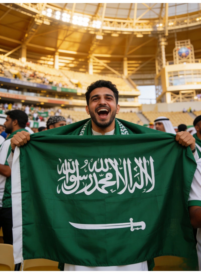 Saudi Arabia Flag - Vivid Color, Double-Stitched & Durable Polyester with Brass Grommets for KSA National Day & Display (90x150cm)