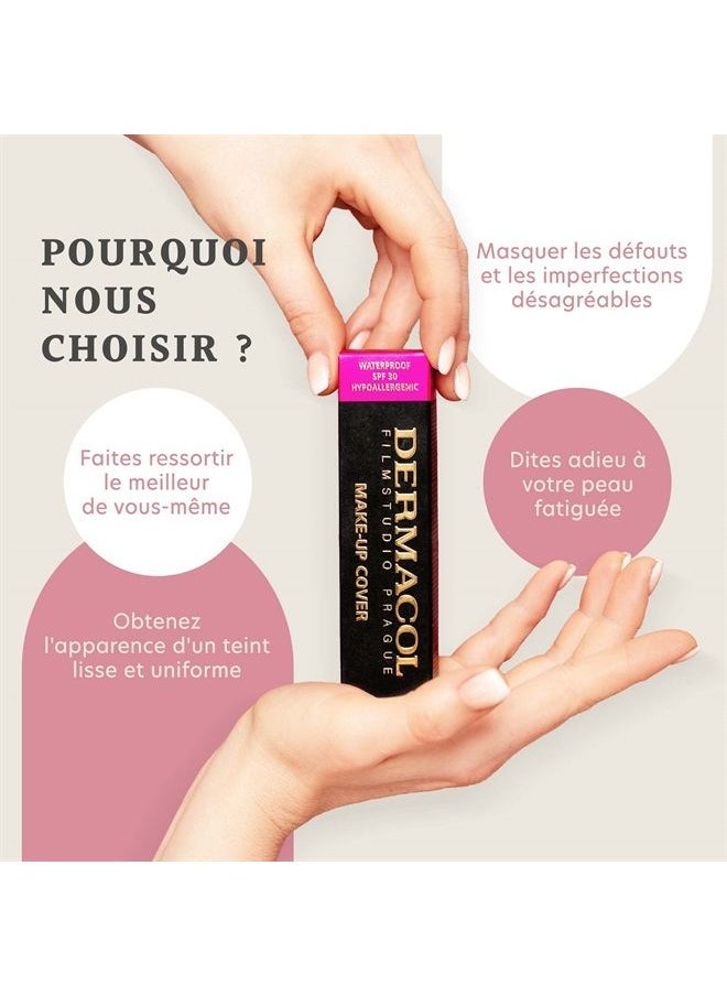 Dermacol - Full Coverage Foundation, Liquid Makeup Matte Foundation with SPF 30, Waterproof Foundation for Oily Skin, Acne, & Under Eye Bags, Long-Lasting Makeup Products, 30g, Shade 223 - Image 1
