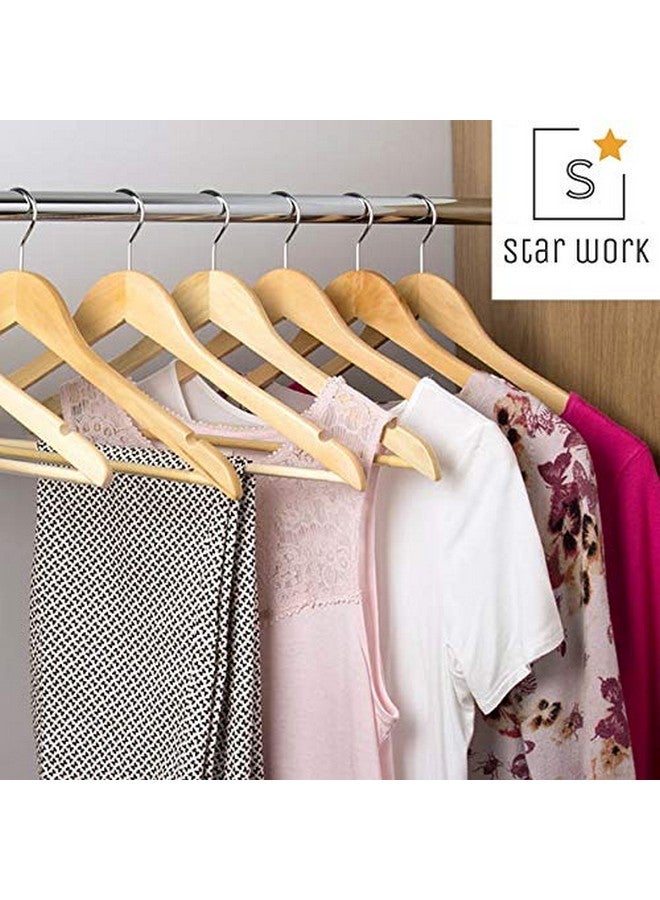 STAR WORK Star Work Clothes Hangers, Wooden Hangers Ultra Thin Space Saving Non-Slip Hangers Velvet Hangers Suit Hangers Ideal for Everyday Standard Use, Clothing Hangers (10)  - Image 5