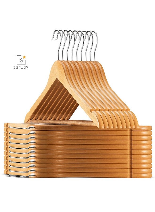 STAR WORK Star Work Clothes Hangers, Wooden Hangers Ultra Thin Space Saving Non-Slip Hangers Velvet Hangers Suit Hangers Ideal for Everyday Standard Use, Clothing Hangers (10)  - Image 4