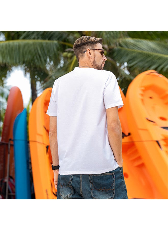 Smooth & Cool Ice Silk Cotton Short-sleeve T-shirt For Men - 2025 Summer Letter Embroidery Round Neck Casual Tee - Image 5