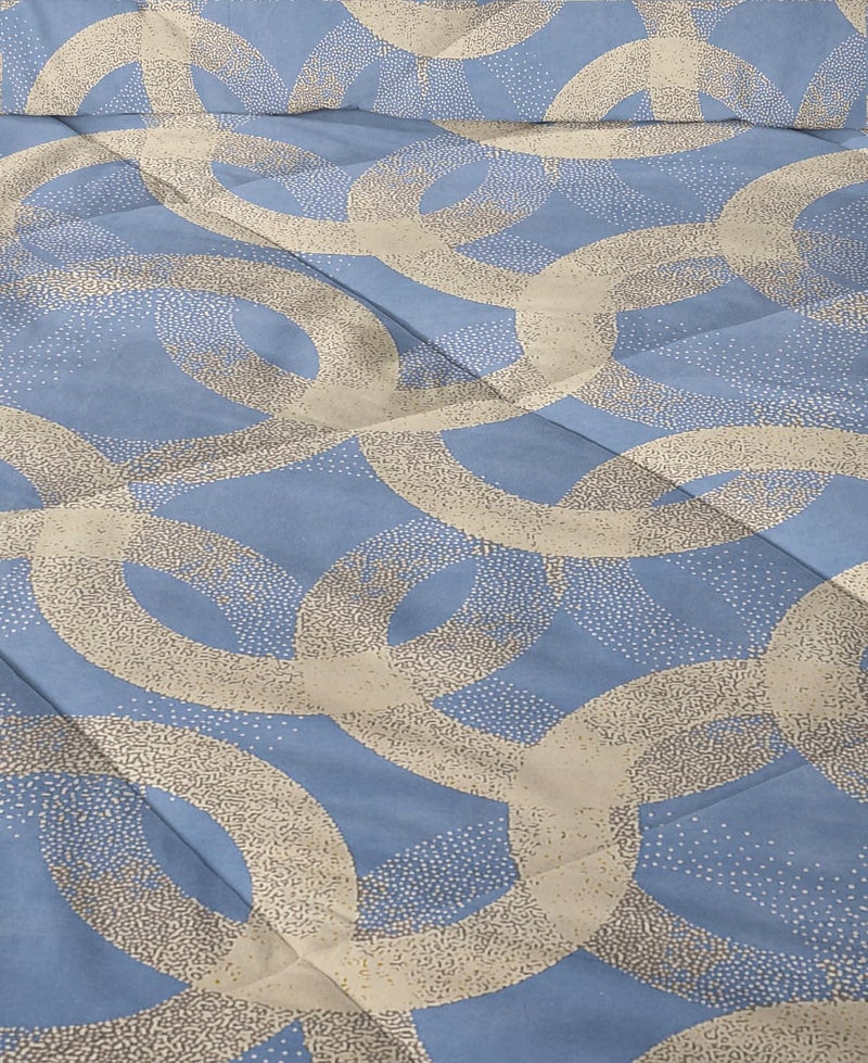 BSB مجموعة لحاف BSB HOME 350TC قطن جليدي بحجم كينغ للسرير المزدوج مع 1 ملاءة مسطحة وغطائي وسادة كينغ، مجموعة مفروشات 4 قطع (90x90 بوصة، أكوا وبيج) - Image 5