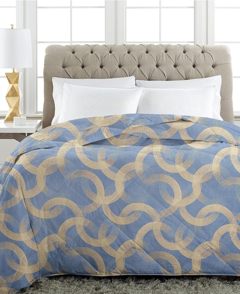 BSB مجموعة لحاف BSB HOME 350TC قطن جليدي بحجم كينغ للسرير المزدوج مع 1 ملاءة مسطحة وغطائي وسادة كينغ، مجموعة مفروشات 4 قطع (90x90 بوصة، أكوا وبيج) - Image 2