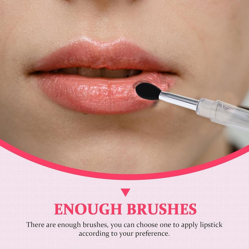 Silicone Lip Balm Brush Set with Cap, 6pcs Cosmetic Lipstick Applicator and Eyeshadow Brush Tools for Makeup Application and Lip Mask Use - Image 4