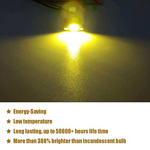iBrightstar 930V Extremely Bright DE3175 DE3021 Festoon LED Bulbs Error Free 125 31mm for Interior Map Dome Lights and License Plate Courtesy Lights Gold - Image 3