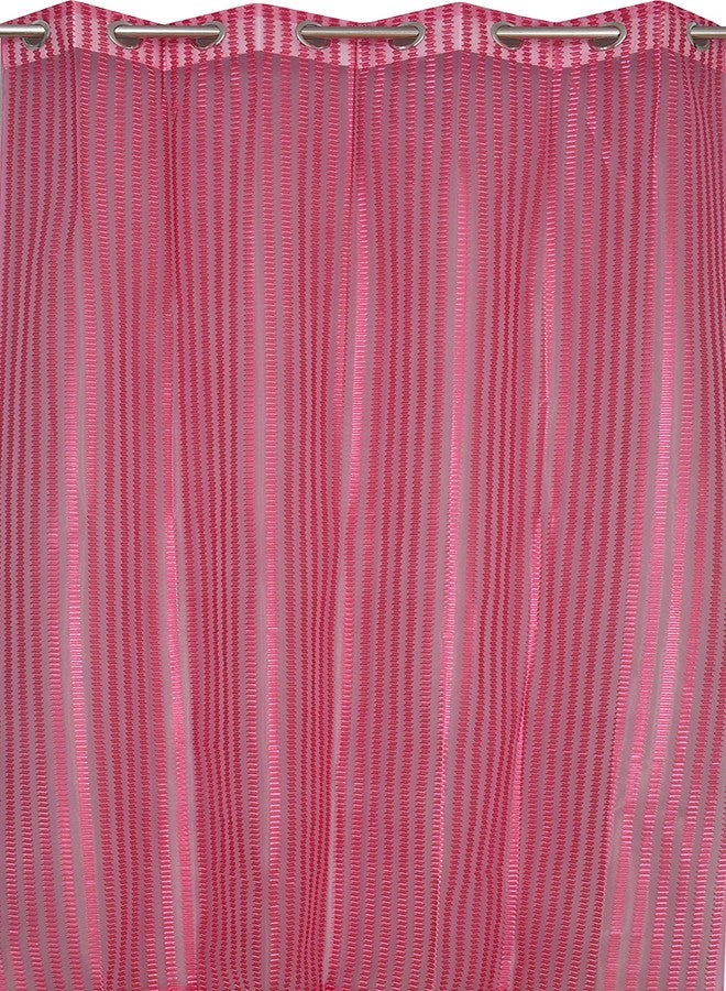 YUKANY Zig Zac Tissue Transparent Plain Net Sheer Door & Windows Grommets Curtains | Parda | Pack of 2 (Rani Pink, 4 x 7 ft) - Image 3