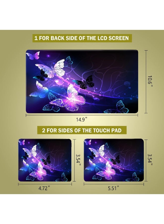 icolor Laptop Skin Sticker Decal 12 13 13.3 14 15 15.4 15.6 inch Personalized Universal Notebook Vinyl Skin Stickers Cover Art Decal Computer Protector (Purple-Butterfly) - Image 5