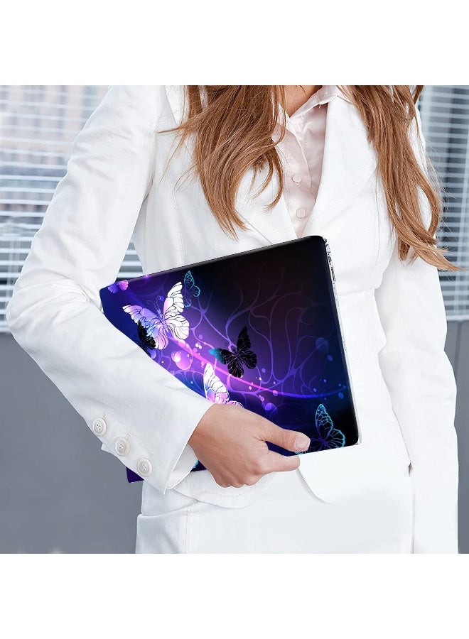 icolor Laptop Skin Sticker Decal 12 13 13.3 14 15 15.4 15.6 inch Personalized Universal Notebook Vinyl Skin Stickers Cover Art Decal Computer Protector (Purple-Butterfly) - Image 2