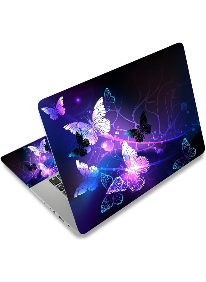 icolor Laptop Skin Sticker Decal 12 13 13.3 14 15 15.4 15.6 inch Personalized Universal Notebook Vinyl Skin Stickers Cover Art Decal Computer Protector (Purple-Butterfly) - Image 1