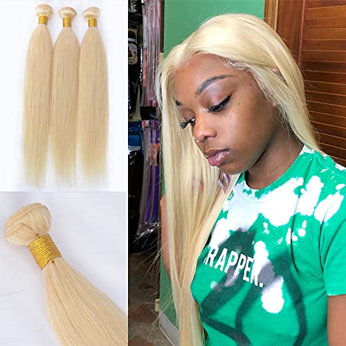 Choshim Hair 100 Brazilian Straight 613 Blonde Hair Bundles Silky Straight Human Hair Virgin Remy Hair Weaves 1 Bundle Hair Weft8inches 100grams
