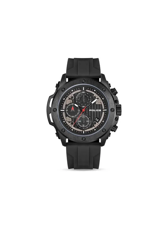 POLICE Clout Orb Black Blue Orange Yellow Silicone Straps Chronograph Watch Set for Men - 50.4mm