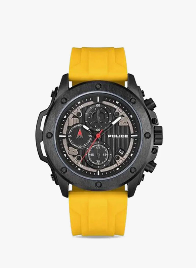 Police Clout Orb Black Blue Orange Yellow Silicone Straps Chronograph Watch Set for Men - 50.4mm