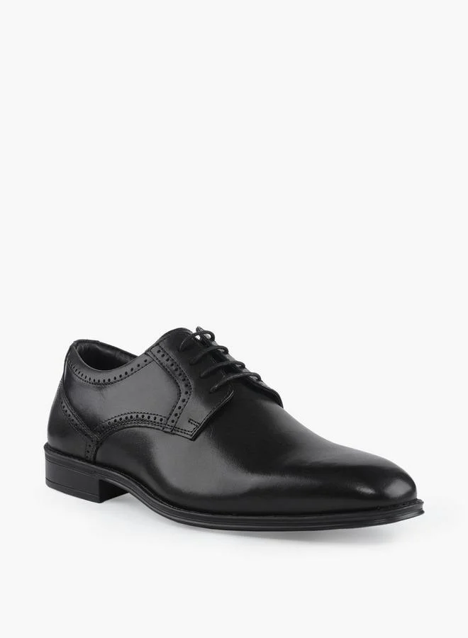 Duchini Men Leather Lace-Up Derby Shoes