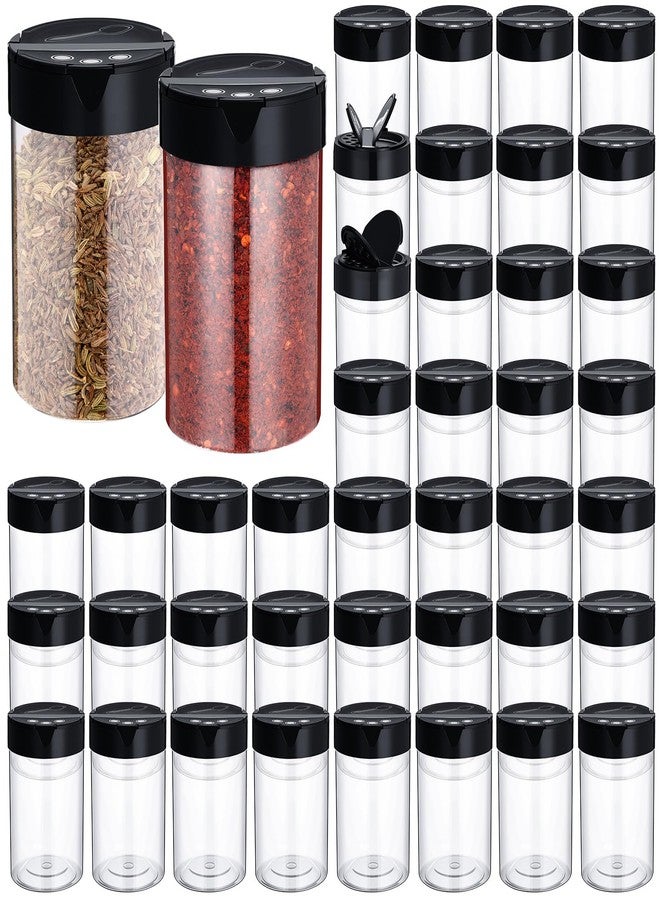 Yiyiring 30 Pack 8.4 oz Plastic Spice Jars with Black Cap Empty Clear Plastic Spice Bottle Containers Reusable Seasoning Jars with Shaker Lids for Kitchen Storing and Dispensing Salt Powders - Image 1