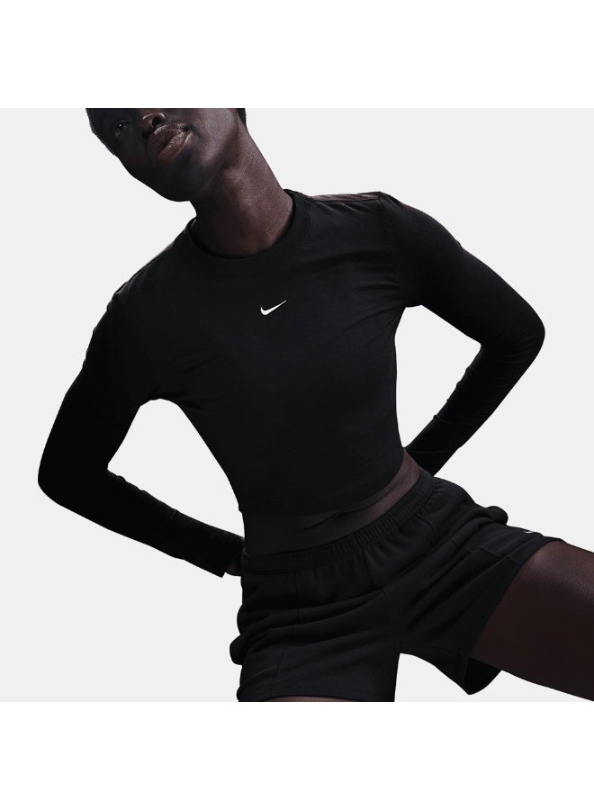 Nike Women’s Nike Sportswear Chill Knit Long-Sleeve Crop Top - Image 2