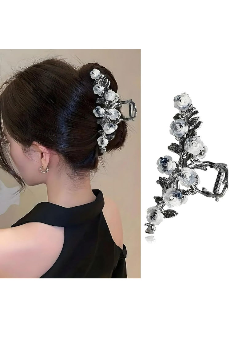 Generic Flower Hair Claw Clips,Metal Elegant Flower Hair Claw Clips for Thick Thin Hair Accessories Vintage Lotus Floral Claw Clip Non-Slip Strong Hold Hair Clips Hair Styling Hair Decorations for Women  - Image 1