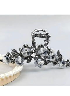Generic Flower Hair Claw Clips,Metal Elegant Flower Hair Claw Clips for Thick Thin Hair Accessories Vintage Lotus Floral Claw Clip Non-Slip Strong Hold Hair Clips Hair Styling Hair Decorations for Women  - Image 2