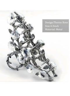 Generic Flower Hair Claw Clips,Metal Elegant Flower Hair Claw Clips for Thick Thin Hair Accessories Vintage Lotus Floral Claw Clip Non-Slip Strong Hold Hair Clips Hair Styling Hair Decorations for Women  - Image 3